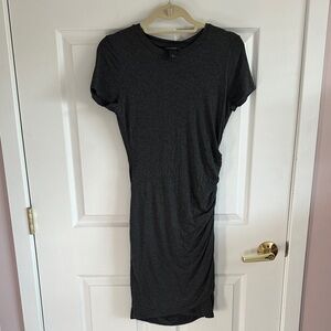 Banana Republic ruched gray fitted dress